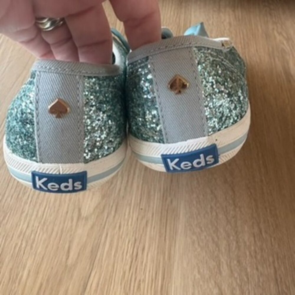 ** Keds x Kate Spade Blue Glitter Sneaker Womens 7 - Picture 6 of 8